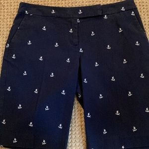 Talbots anchor embroidered pants.